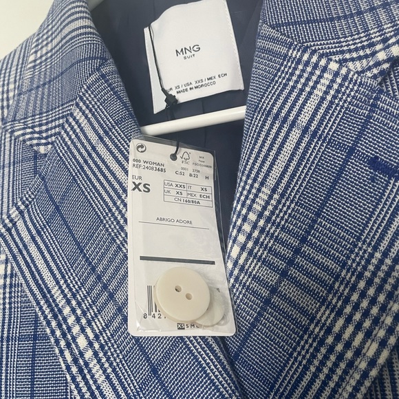 Holiday Season sale!!MNG SUIT Mango Blue Chic Suit Jacket Abrigo Adore - Picture 2 of 12